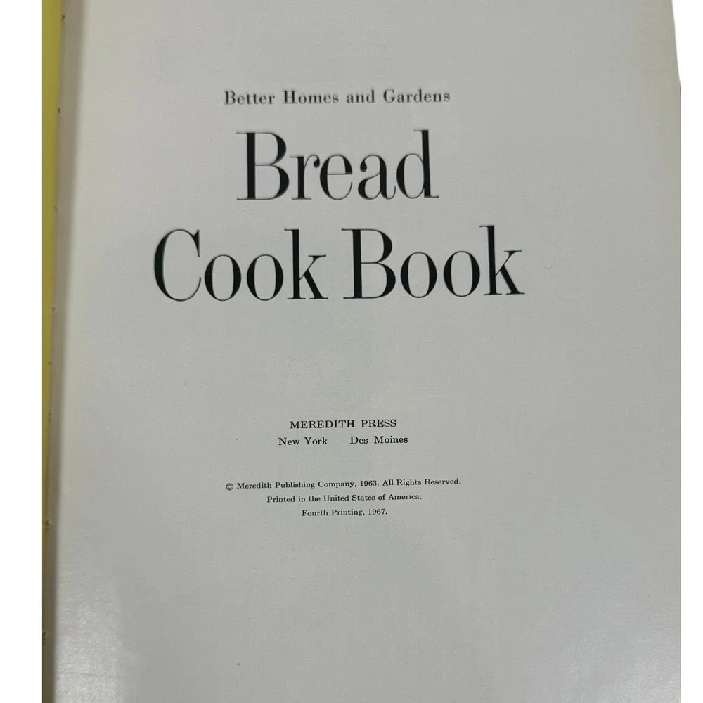 Vintage Better Homes and‎ Gardens Bread Cook Book 1967 Hardcover 360 Recipes BHG